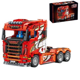 Technology Truck Building Blocks Kit, 1708 Piece Large Truck Building Blocks for Scania Tractor Truck, Truck Model Kit, MOC Truck Construction Kit, Collectible Gifts for Adults and Children (Original