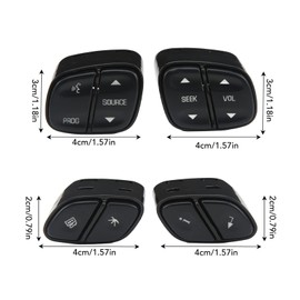 4PCS Steering Wheel Control Switch Button, Steering Wheel Switch Button 21997738 Replacement for Silverado 1500 2003‑2009 The Texture of The Multifunction Button for Sierra