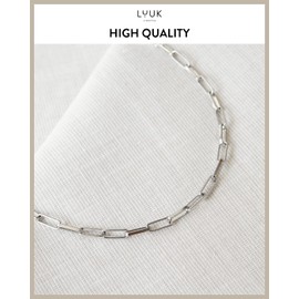 LUUK LIFESTYLE Stainless steel chain jewellery set, women jewellery, timeless chic, fashion jewellery, fashion trends, stylish accessories, birthday gift, silver