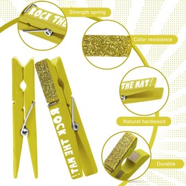 Kigeli 30 Pcs Spirit Clips Cheer Pins Cheerleader Gifts Clothes Pins For Backpacks Competition Glittered For Team Cheer Gifts Stuff Supplies Party Favors Accessories Bulk(Yellow,Shiny)