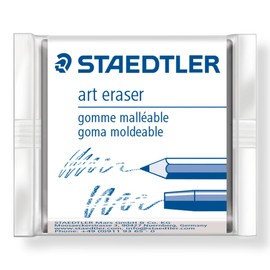 Staedtler kneadable Eraser, Artist Quality Putty Rubber, Moldable kneaded for Graphite and Charcoal, 5427, White