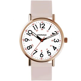 cicininc Watch with Second Hand Nursing for Women, Analog Watches for Nurses, 12/24 Hour Military Time, Easy Read Dial, Colorful Silicone Band