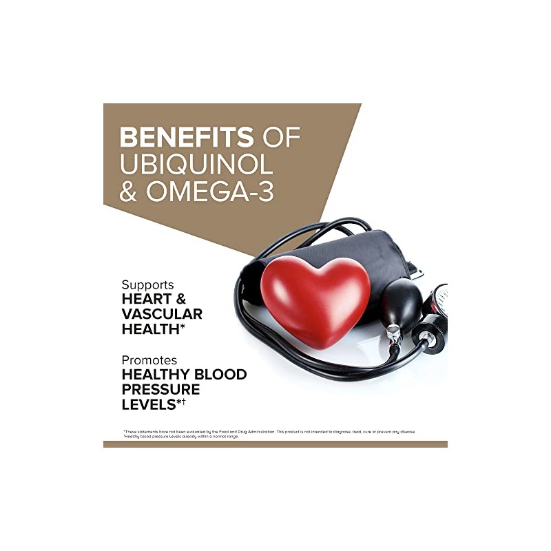 Qunol Plus Ubiquinol Coq10 200mg with Omega 3 250mg Extra