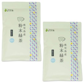 Honjien Tea Japanese Tea Powdered Green Tea from Kagoshima, Large Capacity, 7.8 oz (220 g) x 2 Bags (15.5 oz (440 g), Set of Sencha, Powder