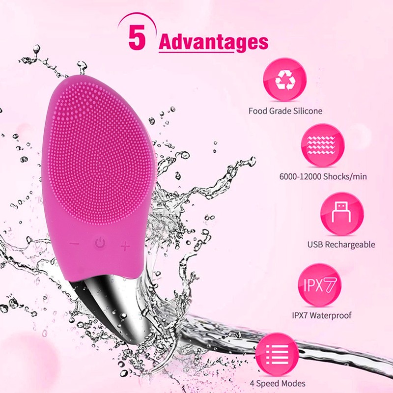Face Cleansing Brush Deep Pore Cleansing Skin Massager Ultrasonic Silicone