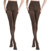 MANZI Women's 2 Pairs Classic Opaque Control-Top Tights with Comfort