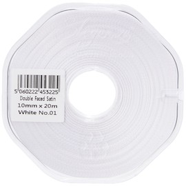 ELEGANZA Double Faced Satin 10mm x 20m White No.01