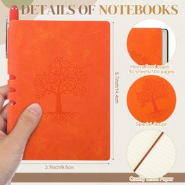 Eaasty 10 Sets A6 Tree of Life Journals Notebooks and Pens Set Colorful Tree Mini Lined Journals Hardcover Executive Notebooks Bulk Gifts for Christmas School Office Writing Supplies(Assorted Colors)