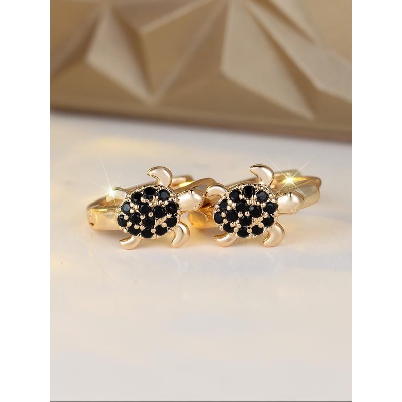 1 Pair of Classic Elegant Gold Turtle Women's Earrings Multi-coloured