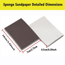 Pack of 40 Sanding Sponge Soft Sanding Pads for Wood Fine, 180-400 Grit Sanding Block, Sanding Sponge Fine for Plaster, Sanding Block for Model Drywall Metal Wood Furniture Polishing
