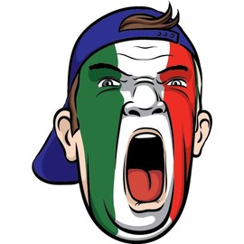 Zirni Italy Europe Football Fan National Flag Face World Cup Soccer Sticker Decal Design