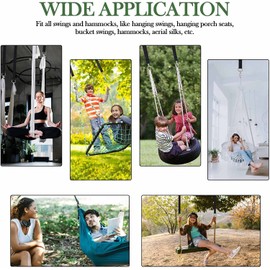 Swing attachment, hammock attachment set, hanging chair attachment with 2 heavy duty carabiners and D-rings, holds up to 550 kg with storage bag (1.5 m)