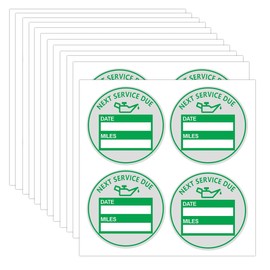 Oil Change Sticker 2 Inch Green Service Reminder Labels Window Stickers for Cars,Removable Transparent Oil Stickers (200Pcs)