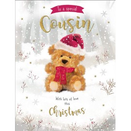 Piccadilly Greetings Cute (Photo) Christmas Card Cousin - 8 x 6 inches