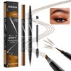 Hellokiss Liquid Eyebrow Pen, 2 in 1 Dual-ended Natural 4