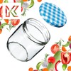 KADAX Jam Jars 425 ml, Preserving Jars with Screw Lids,