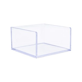 NatSumeBasics Acrylic Sticky Note Holder Dispenser Clear Memo Cube Post a It Note Pads Holder, 3 x 3 Cute Office Supplies for Desk Organizer Accessories (Clear)