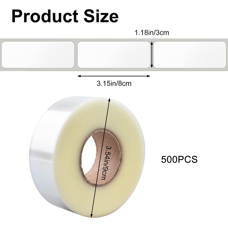 URROMA Label Protector Clear Labels, 1 Roll Total 500 Pcs