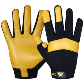 WFX Gardening Working Gloves Garden Thorn Proof Flexible Heavy Duty Leather Mechanic Utility Dexterity Breathable Construction Gloves for Work Mens Women (Medium)