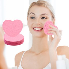 22 Stück Komprimierte Gesichtsschwämme,Weicher Zellulose Gesichtsschwamm,Abschminken Schwamm,Hohe Reinigungskraft für Gesichtsreinigung Massage Porenpeeling Maske (Herz)