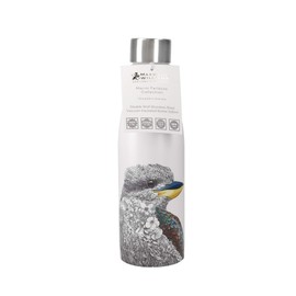 Maxwell & Williams Marini Ferlazzo Insulated Water Bottle with Laughing Kookaburra Design, Double Wall Stainless Steel, White, 500 ml
