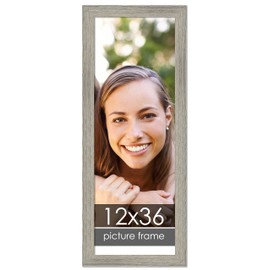 12x36 Distressed/Aged Contrast Grey Wood Picture Panoramic Frame - Picture Frame Includes UV Acrylic, Backing, & Hanging Hardware! Panoramic Poster Frame