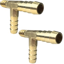 2pcs Brass 1/4'' Hose Barb Tee T 3 Way Union Fitting for Water Fuel Air by CX WONDERLAND