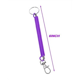 Mini Skater 3Pcs Spiral Retractable Spring Coil Keychain Theftproof Anti-lost Stretch Safety Key Ring with Metal Lobster Clasp for Keys Wallet Cellphone and Other Important Item,Random Color