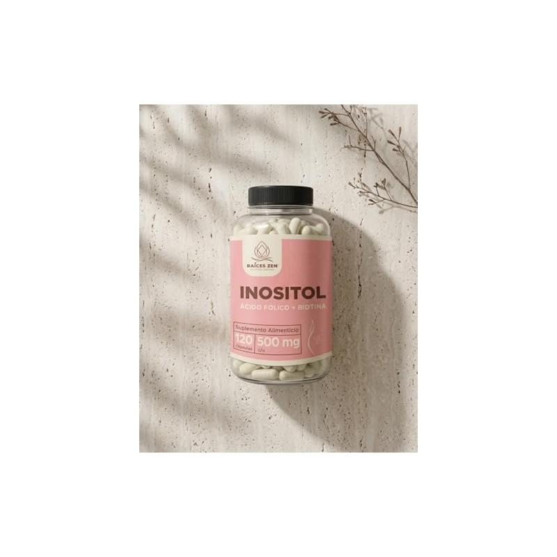 Inositol Ácido Fólico Biotina 120 Cápsulas 500 Gluten Lactosa
