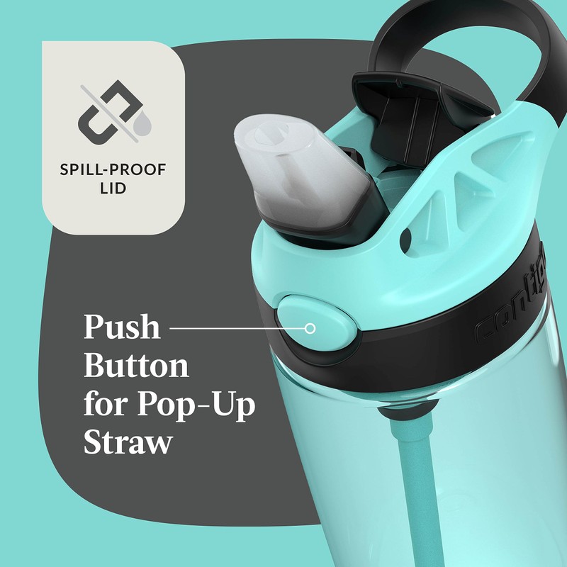 Contigo Aubrey Leak-Proof Spill-Proof Water Bottle 20oz. 2 Pack Jade/Licorice