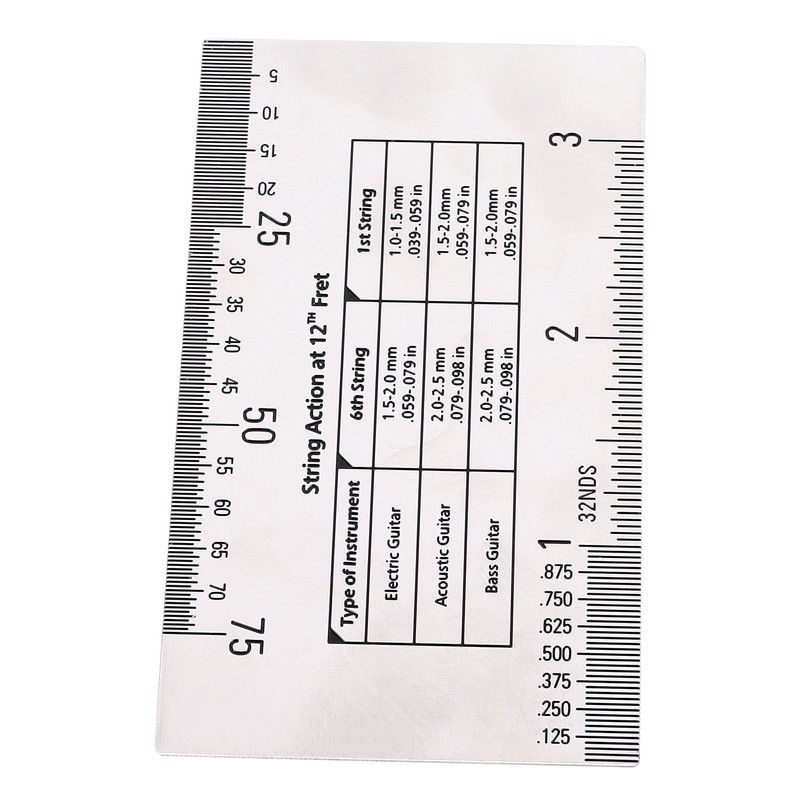 String Action Ruler Stainless Steel Height Gauge Replacement Guitar Repairing