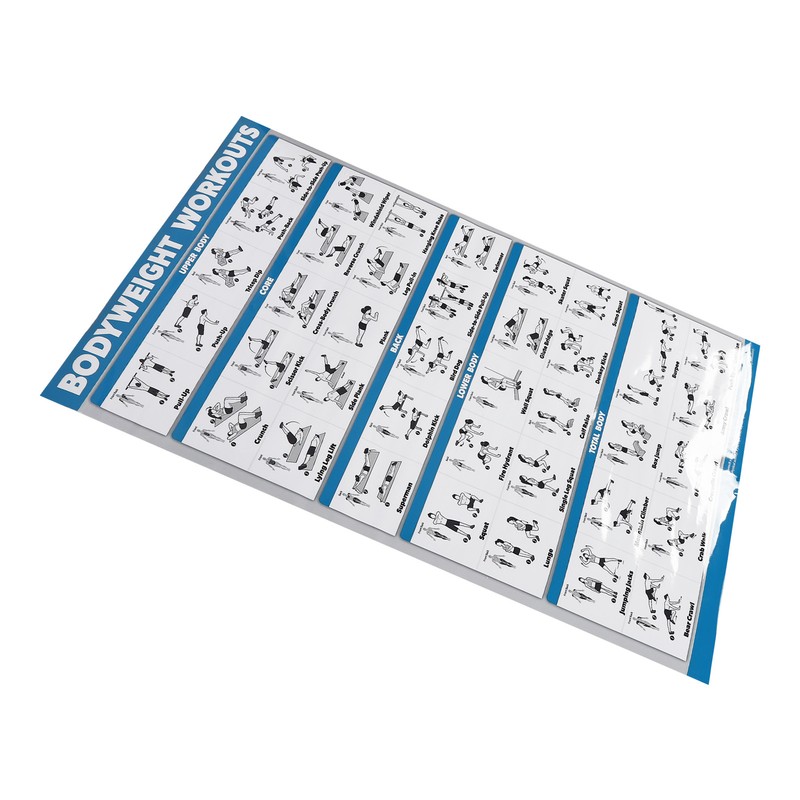 60x90cm Workout Charts Clear Rugged Easy Reading Bodyweight Exercises Poster