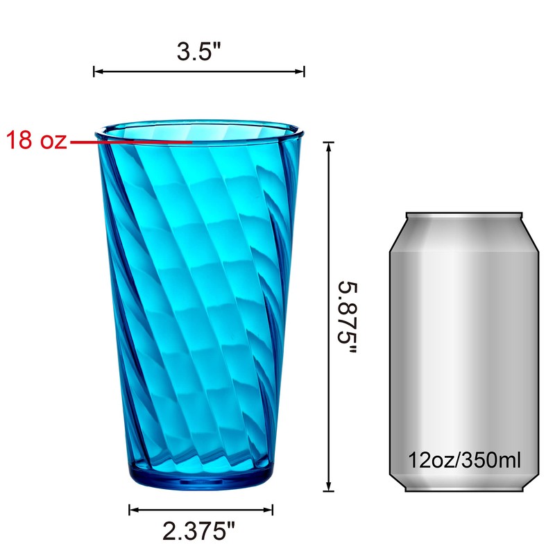 Amazing Abby - Glacier - 18-Ounce Plastic Tumblers (Set of