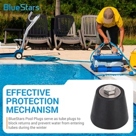 BlueStars 2 packs Heavy Duty Swimming Pool Winter Expansion Rubber Plugs 1.5” To 2” - Stainless Steel Screws for Winter Season, Winterlizing Pool Plugs, Versatile Plugs - In-ground & Above-Ground Pool