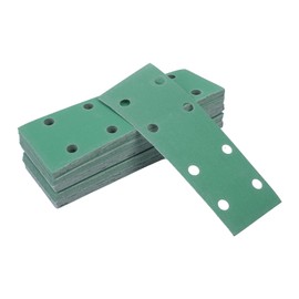 HEROFFIX 50 Pcs Sanding Discs Wet Dry Waterproof Hook & Loop Sandpaper for Woodworking, Automotive Refinishing 7.80"x2.76" 8 Hole 180 Grit Green White Corundum