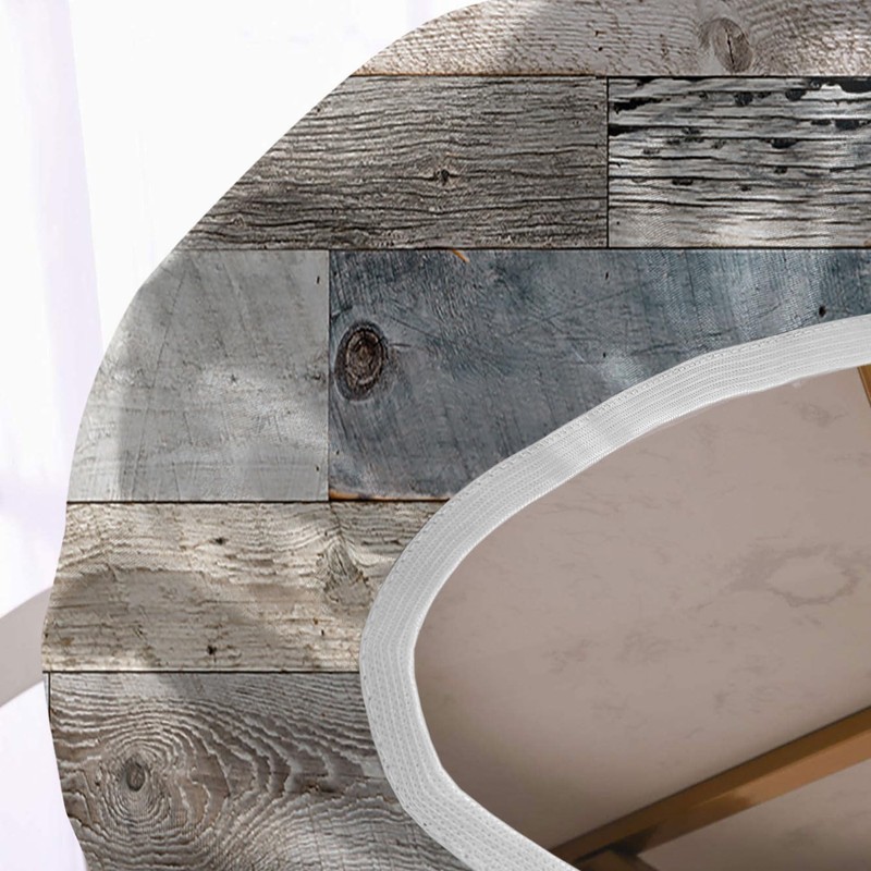 Rustic Board Oval Fitted Tablecloths, Farmhouse Wood Texture Elastic Edged