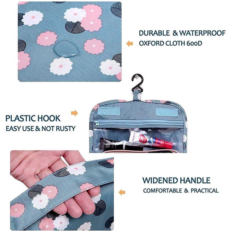 Trawila Travel Hanging Toiletry Bag Cosmetic Bag Makeup Organizers for