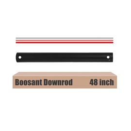 BOOSANT 48 INCH Ceiling Fan Downrod With Extended Wires,1 inch Outside Diameter, Extension Rod Only Ceiling Fans Compatible, Not Threaded(Black)