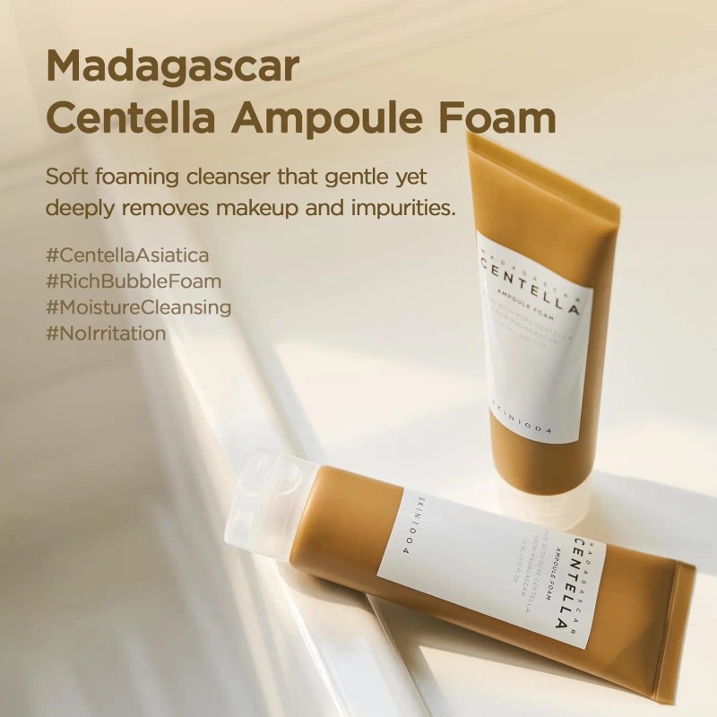 SKIN1004 Madagascar Centella Ampoule Foam, 4.23 Fl.oz, Korean Face Cleanser