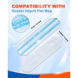 Mop Pads Compatible with Vileda H2prO Flat Mop Replacement Pads, Mop Refills for H2pro Flat Mop, Washable Reusable Microfiber Mop Heads Replacements 2 Pack