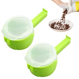 Ezonedeal Bag Clips for Food Storage, Bag Sealing Clips with Discharge Nozzle Bag Moisture Sealing Clamp Food Clips Saver Kitchen Snack Tool Kitchen Bag Chip Clips, Cap Sealer Clips (Green)