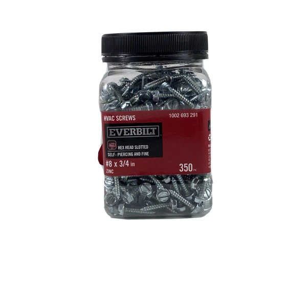 Everbilt Hex Head Slotted Screws #8 X3/4 in 350pk New