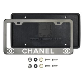 Fashion decoration Laser Etched Customize Stainless Steel License Frame Silicone - Gold