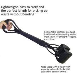 Mr. Peanut's 32" Tall Profile Pooper Scooper, Heavy Duty ABS Frame & Bin, Durable Double Spring Clamp, Lightweight Design, Simple One Step Assembly