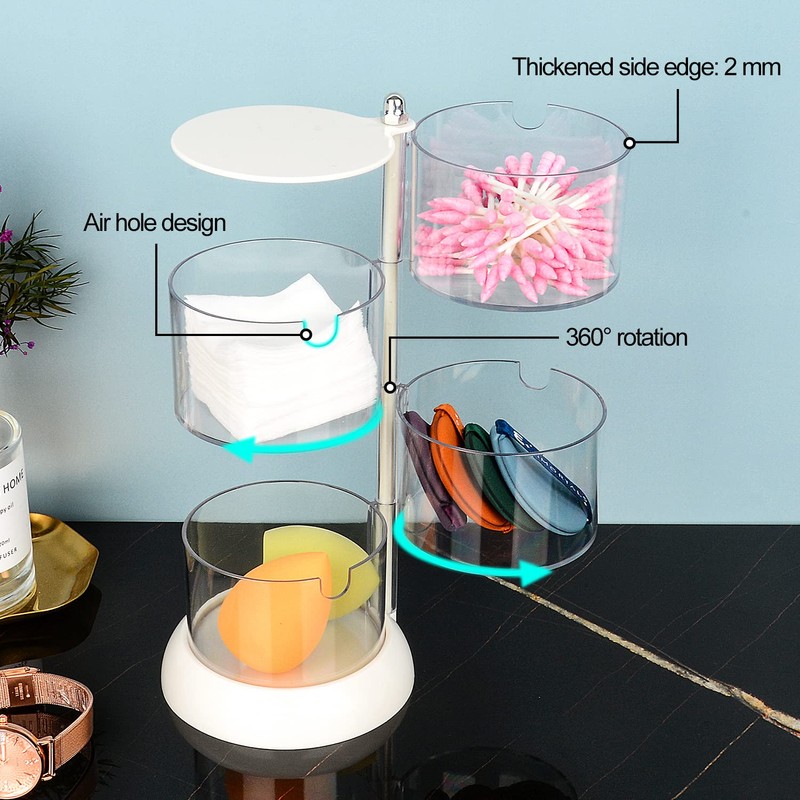 JessLab Stackable Storage, 4 Layers Acrylic Hair Accessory Organizers Containers