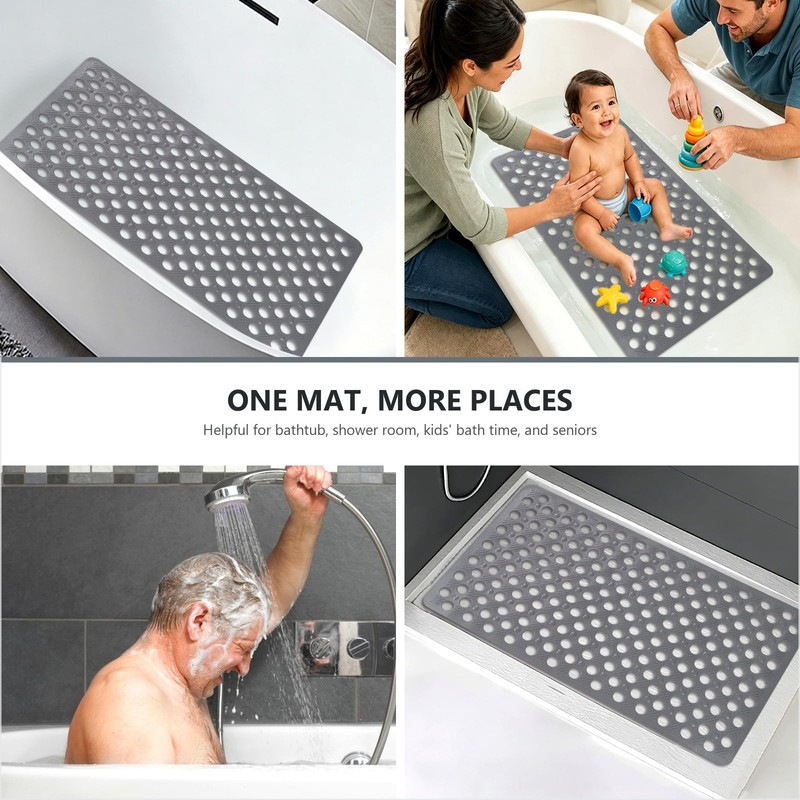 Mofonky Bathtub Mat Non Slip: 30" x 17" Shower Mats