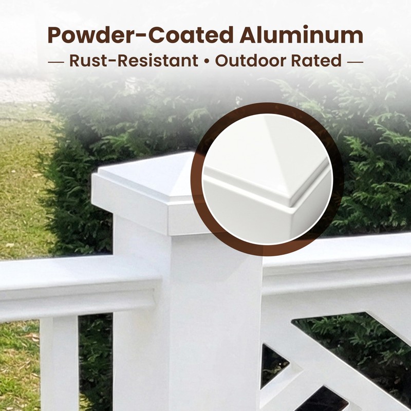 Decorex Hardware 3" x 3" Aluminum Pyramid Post Cap for