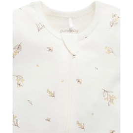 Purebaby Short Sleeve Zip Growsuit - Wattle Bee, 0