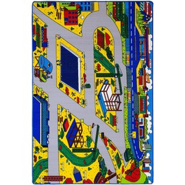 Kids/Baby Room/Daycare/Classroom Construction Site Themed Kids Area Rug Play Mat (5 Feet X 7 Feet)
