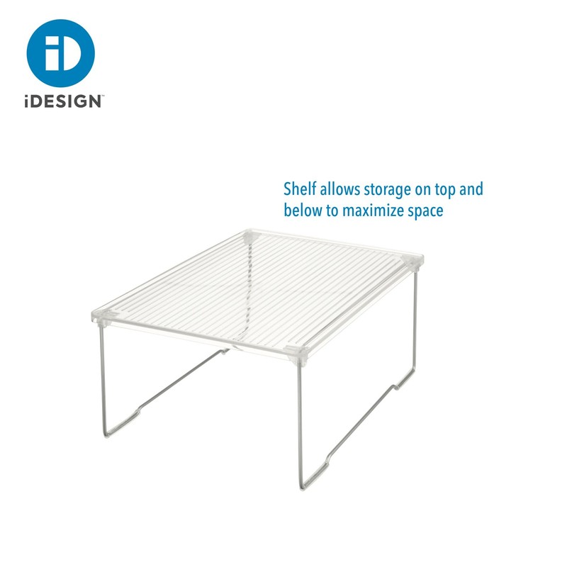 iDesign Recycled Plastic Stackable Bathroom Shelf Riser – Clear